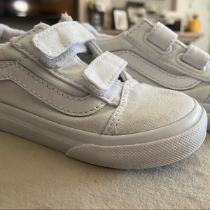 White Velcro Vans Toddler size 7